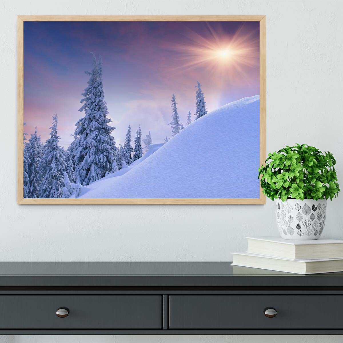 winter landscape in the mountains Framed Print - Canvas Art Rocks - 4
