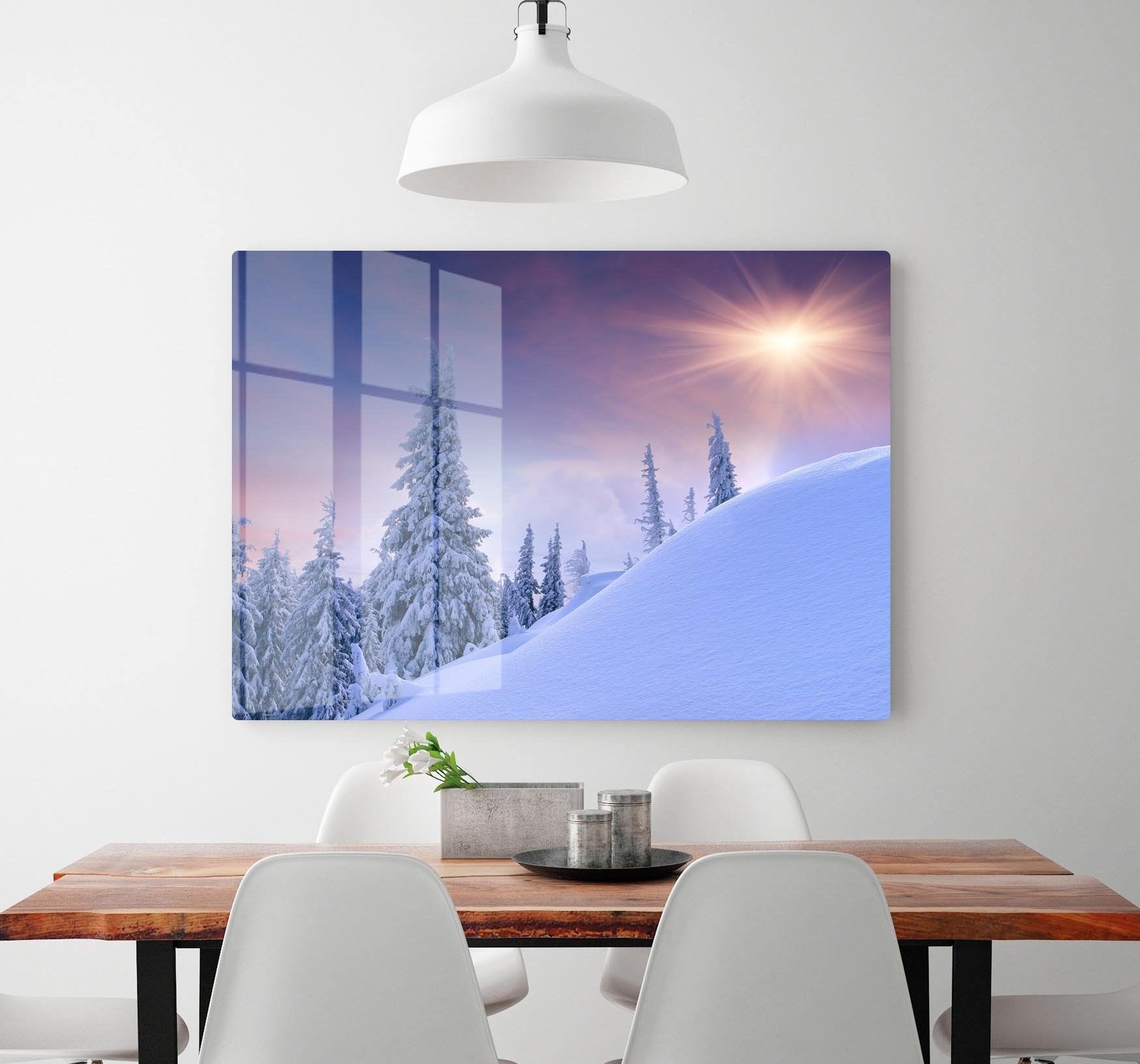 winter landscape in the mountains HD Metal Print
