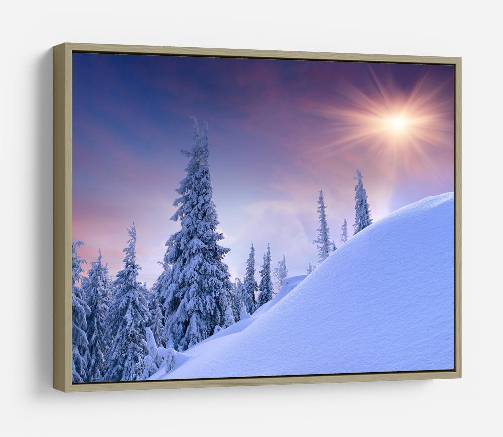 winter landscape in the mountains HD Metal Print