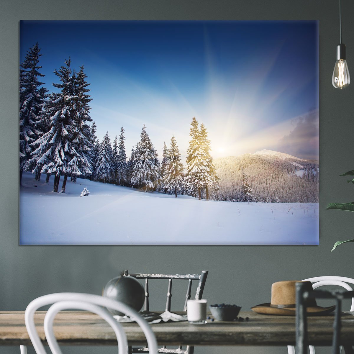winter mountains landscape Canvas Print or Poster