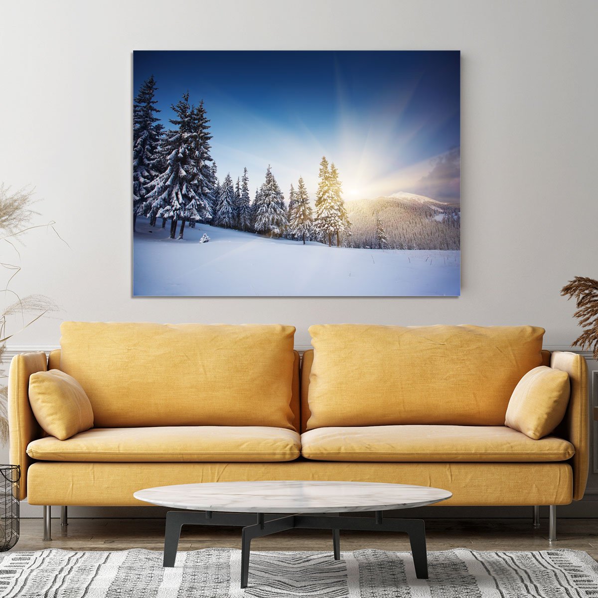 winter mountains landscape Canvas Print or Poster