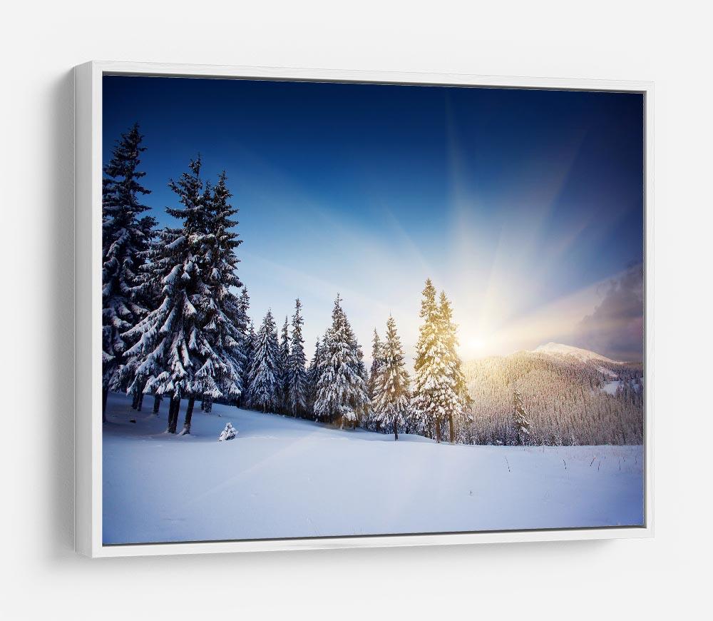 winter mountains landscape HD Metal Print