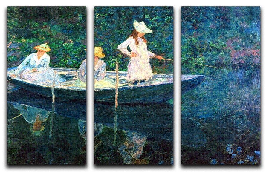 women fishing by Monet Split Panel Canvas Print - Canvas Art Rocks - 4