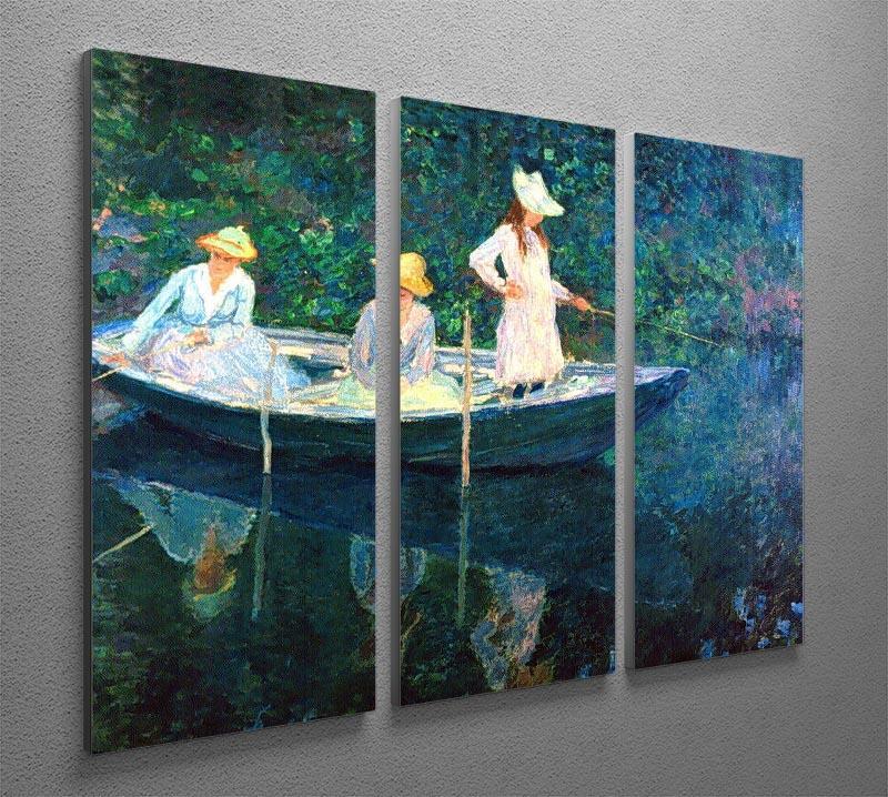 women fishing by Monet Split Panel Canvas Print - Canvas Art Rocks - 4