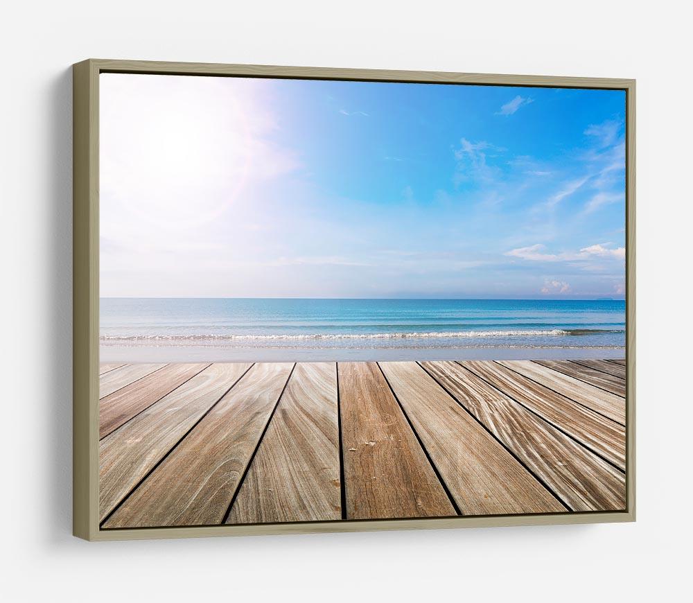 wood terrace on the beach and sun HD Metal Print - Canvas Art Rocks - 8