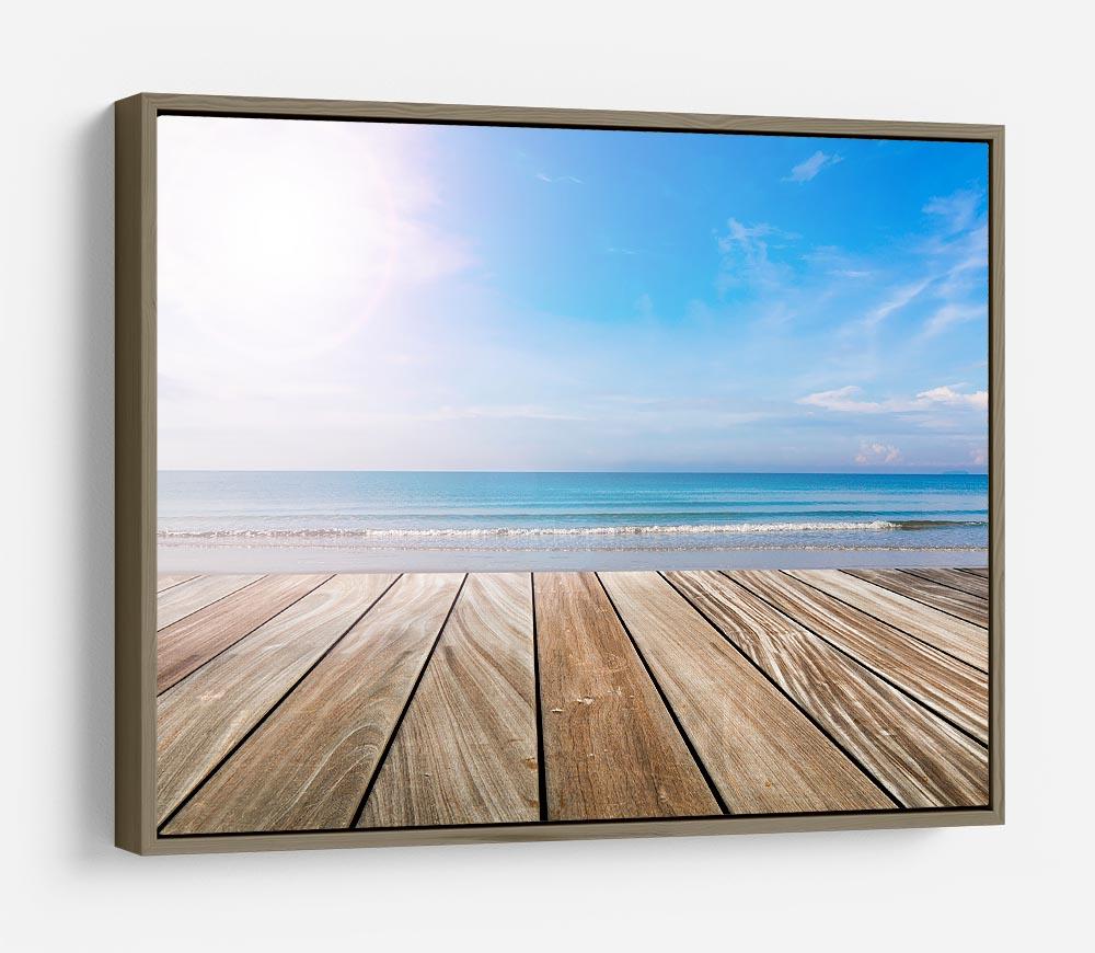 wood terrace on the beach and sun HD Metal Print - Canvas Art Rocks - 10