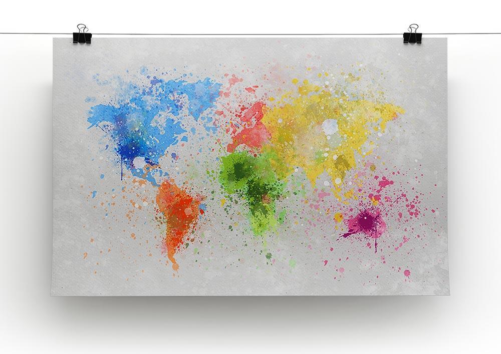world map painting Canvas Print or Poster - Canvas Art Rocks - 2