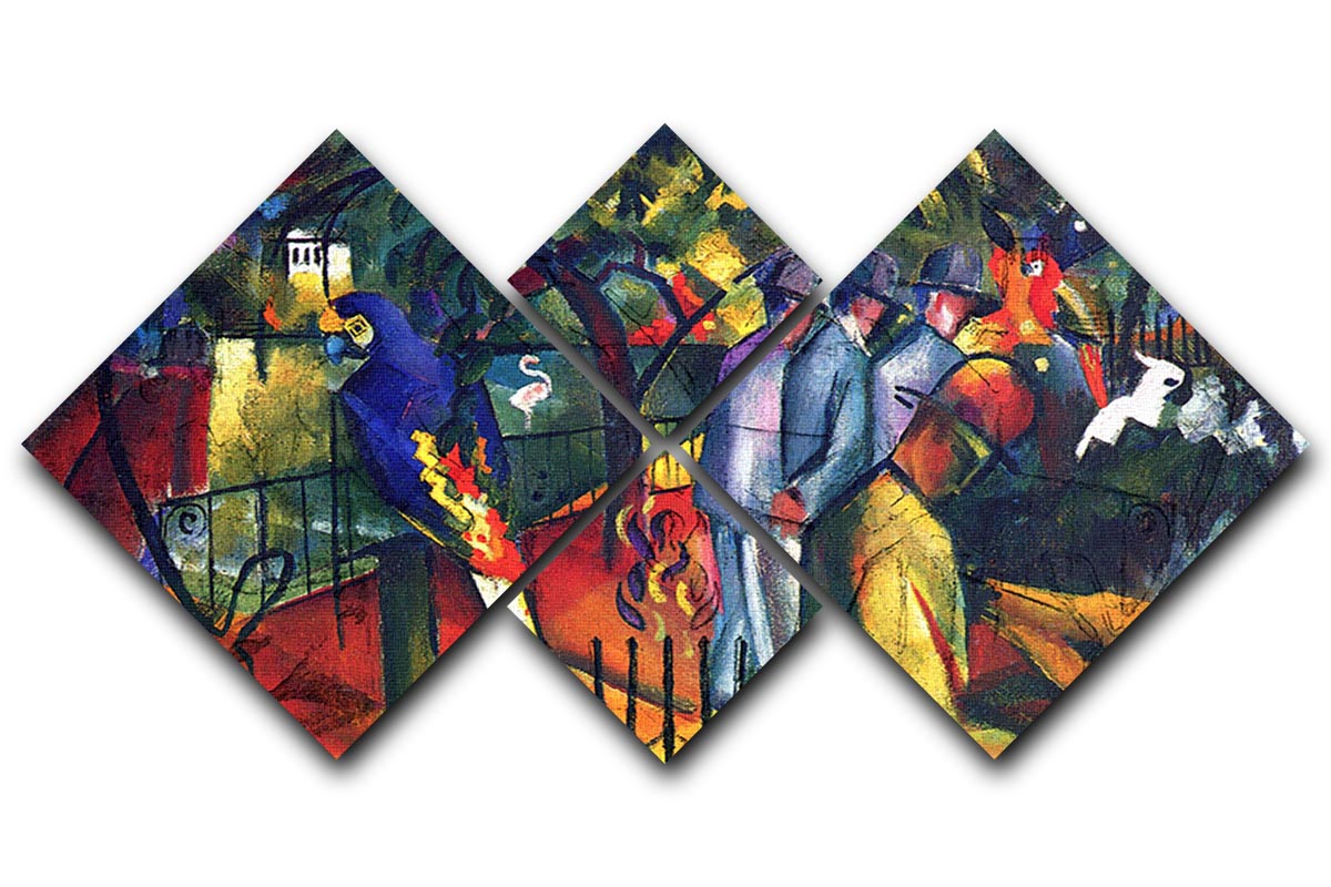 zoological gardens by Macke 4 Square Multi Panel Canvas - Canvas Art Rocks - 1