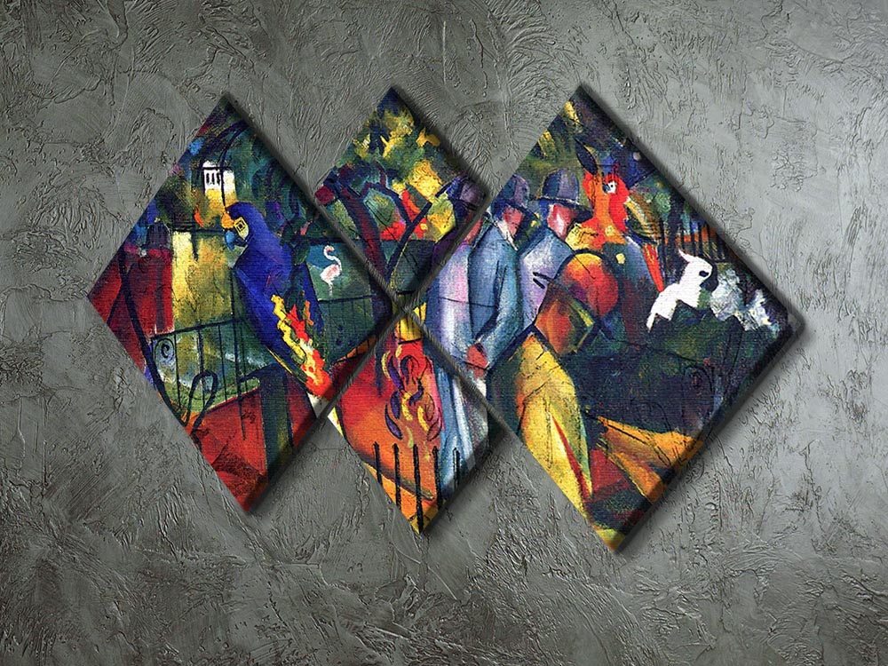 zoological gardens by Macke 4 Square Multi Panel Canvas - Canvas Art Rocks - 2