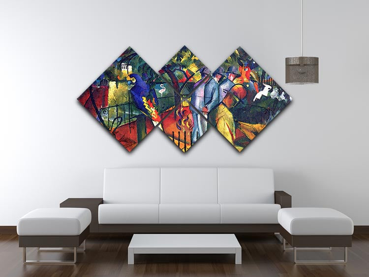 zoological gardens by Macke 4 Square Multi Panel Canvas - Canvas Art Rocks - 3
